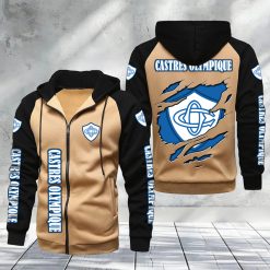 Castres Olympique – Hoodie zippé raglan Nouveau Design Nouvelle édition