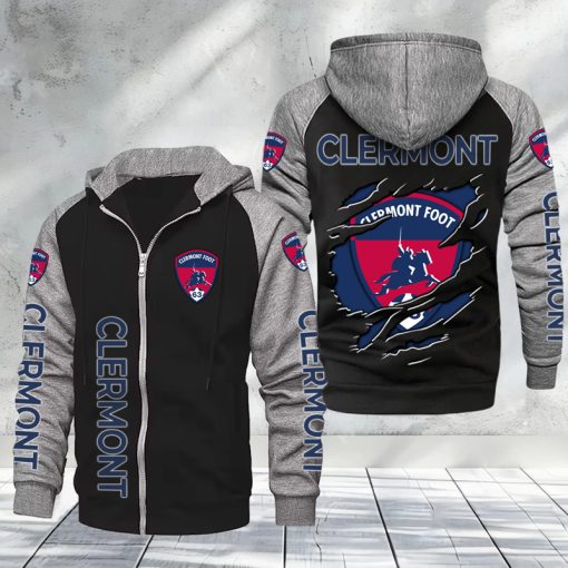 Clermont Foot 63 – Hoodie zippé raglan Nouveau Design Nouvelle édition Clermont Foot 63 – Hoodie zippé raglan Nouveau Design Nouvelle édition