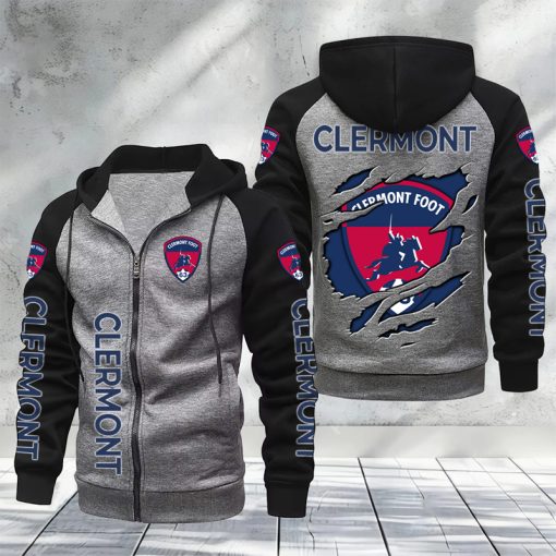 Clermont Foot 63 – Hoodie zippé raglan Nouveau Design Nouvelle édition Clermont Foot 63 – Hoodie zippé raglan Nouveau Design Nouvelle édition