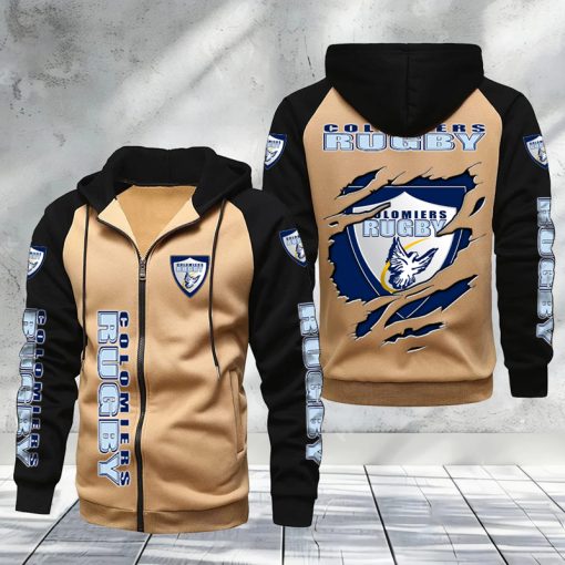 Colomiers Rugby – Hoodie zippé raglan Nouveau Design Nouvelle édition Colomiers Rugby – Hoodie zippé raglan Nouveau Design Nouvelle édition