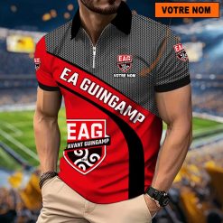 EA Guingamp – Polo à fermeture éclair Nouveau Design Avec Nom Personnalisé