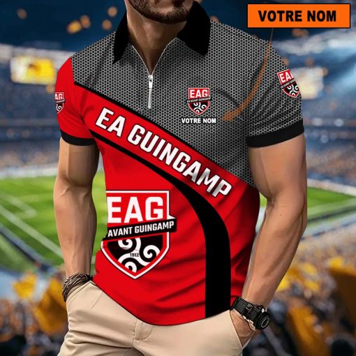 EA Guingamp – Polo à fermeture éclair Nouveau Design Avec Nom Personnalisé