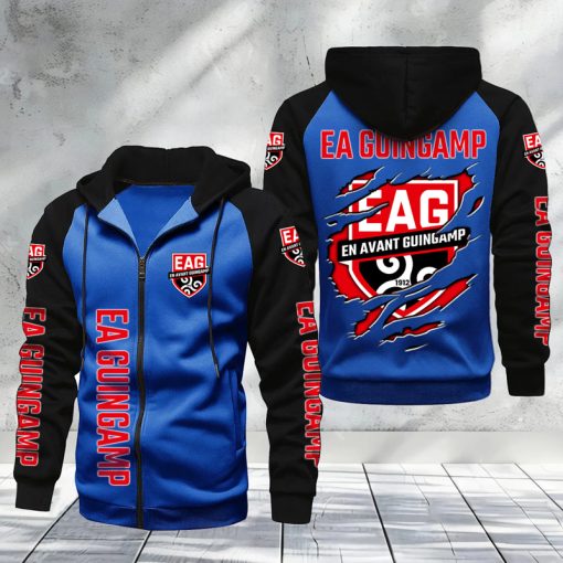 EA Guingamp – Hoodie zippé raglan Nouveau Design Nouvelle édition EA Guingamp – Hoodie zippé raglan Nouveau Design Nouvelle édition