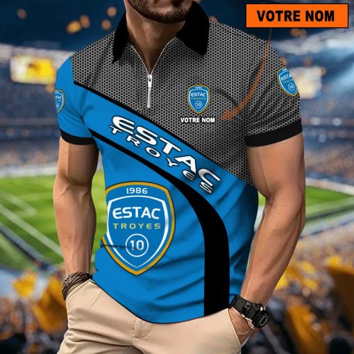 ESTAC Troyes – Polo à fermeture éclair Nouveau Design Avec Nom Personnalisé