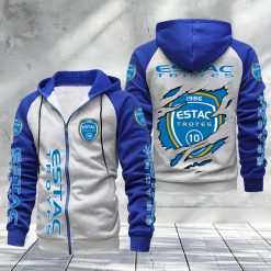 ESTAC Troyes – Hoodie zippé raglan Nouveau Design Nouvelle édition