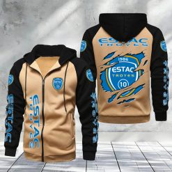 ESTAC Troyes – Hoodie zippé raglan Nouveau Design Nouvelle édition