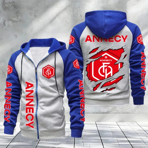 FC Annecy – Hoodie zippé raglan Nouveau Design Nouvelle édition FC Annecy – Hoodie zippé raglan Nouveau Design Nouvelle édition