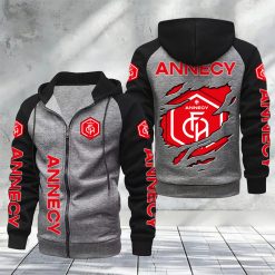 FC Annecy – Hoodie zippé raglan Nouveau Design Nouvelle édition