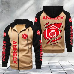 FC Annecy – Hoodie zippé raglan Nouveau Design Nouvelle édition