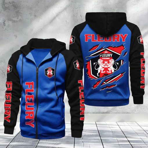 FC Fleury 91 – Hoodie zippé raglan Nouveau Design Nouvelle édition FC Fleury 91 – Hoodie zippé raglan Nouveau Design Nouvelle édition