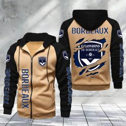 FC Girondins de Bordeaux – Hoodie zippé raglan Nouveau Design Nouvelle édition