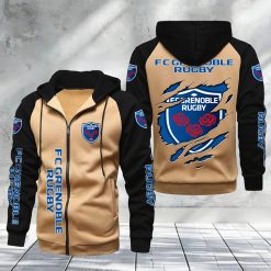 FC Grenoble Rugby – Hoodie zippé raglan Nouveau Design Nouvelle édition