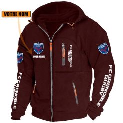 FC Grenoble Rugby – Blouson zippé Édition spéciale avec nom personnalisé