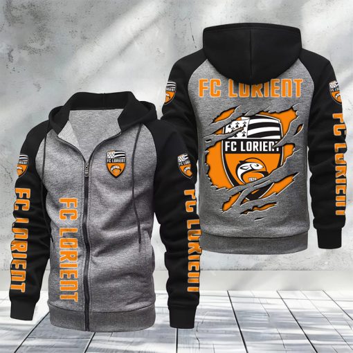 FC Lorient – Hoodie zippé raglan Nouveau Design Nouvelle édition