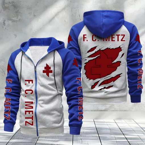 FC Metz – Hoodie zippé raglan Nouveau Design Nouvelle édition FC Metz – Hoodie zippé raglan Nouveau Design Nouvelle édition