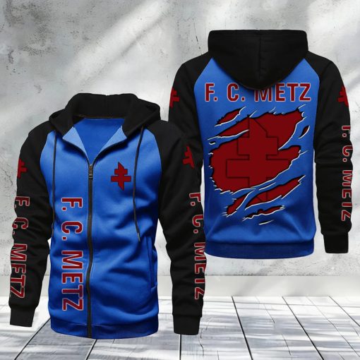FC Metz – Hoodie zippé raglan Nouveau Design Nouvelle édition FC Metz – Hoodie zippé raglan Nouveau Design Nouvelle édition