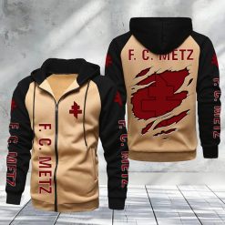 FC Metz – Hoodie zippé raglan Nouveau Design Nouvelle édition