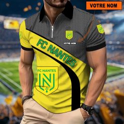 FC Nantes – Polo à fermeture éclair Nouveau Design Avec Nom Personnalisé