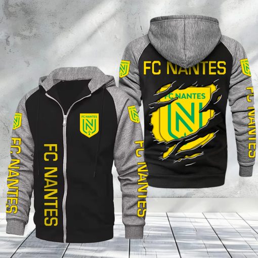 FC Nantes – Hoodie zippé raglan Nouveau Design Nouvelle édition FC Nantes – Hoodie zippé raglan Nouveau Design Nouvelle édition