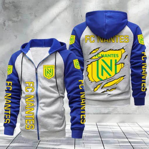 FC Nantes – Hoodie zippé raglan Nouveau Design Nouvelle édition FC Nantes – Hoodie zippé raglan Nouveau Design Nouvelle édition