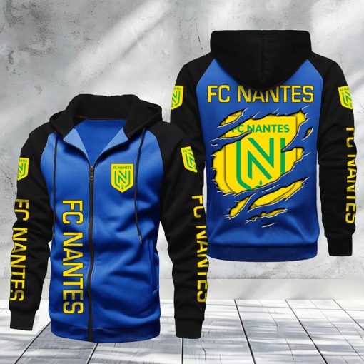 FC Nantes – Hoodie zippé raglan Nouveau Design Nouvelle édition FC Nantes – Hoodie zippé raglan Nouveau Design Nouvelle édition