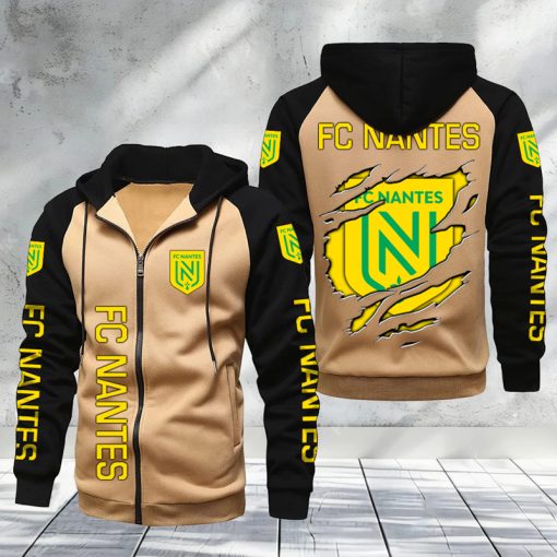 FC Nantes – Hoodie zippé raglan Nouveau Design Nouvelle édition FC Nantes – Hoodie zippé raglan Nouveau Design Nouvelle édition