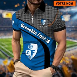 Grenoble Foot 38 – Polo à fermeture éclair Nouveau Design Avec Nom Personnalisé