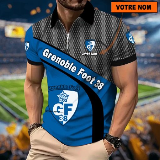 Grenoble Foot 38 – Polo à fermeture éclair Nouveau Design Avec Nom Personnalisé