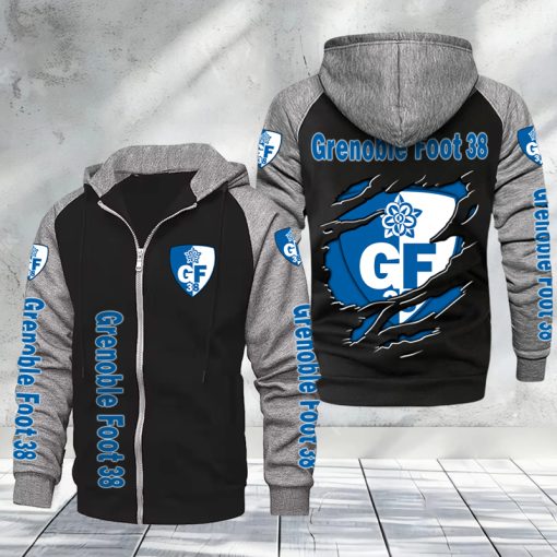 Grenoble Foot 38 – Hoodie zippé raglan Nouveau Design Nouvelle édition Grenoble Foot 38 – Hoodie zippé raglan Nouveau Design Nouvelle édition