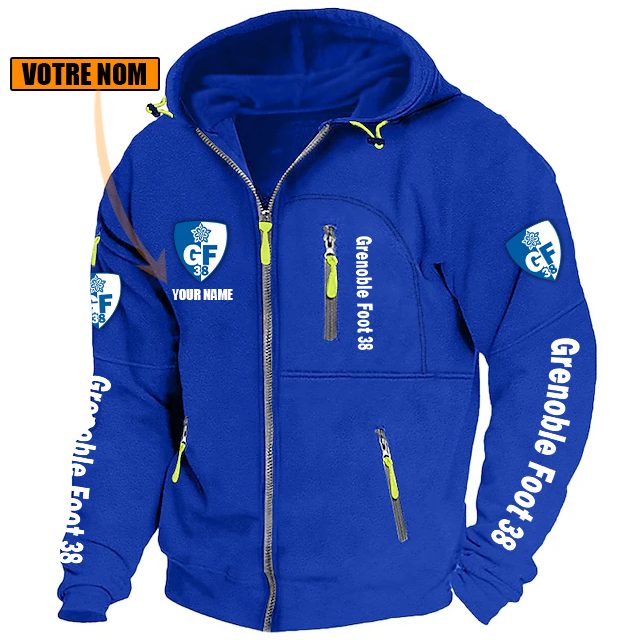 Grenoble Foot 38 – Blouson zippé Édition spéciale avec nom personnalisé Grenoble Foot 38 – Blouson zippé Édition spéciale avec nom personnalisé