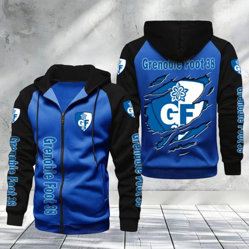 Grenoble Foot 38 – Hoodie zippé raglan Nouveau Design Nouvelle édition Grenoble Foot 38 – Hoodie zippé raglan Nouveau Design Nouvelle édition