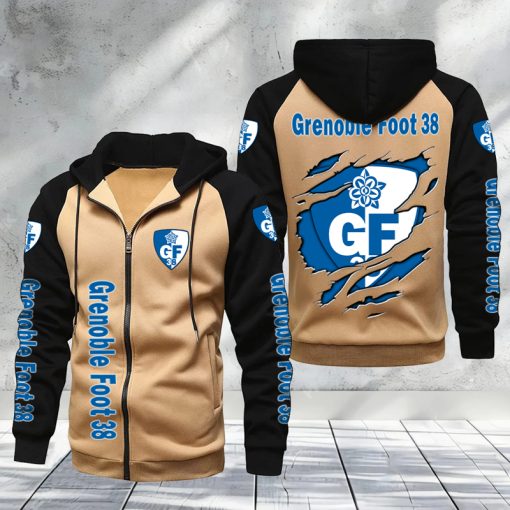 Grenoble Foot 38 – Hoodie zippé raglan Nouveau Design Nouvelle édition Grenoble Foot 38 – Hoodie zippé raglan Nouveau Design Nouvelle édition