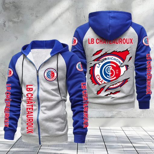 LB Châteauroux – Hoodie zippé raglan Nouveau Design Nouvelle édition LB Châteauroux – Hoodie zippé raglan Nouveau Design Nouvelle édition