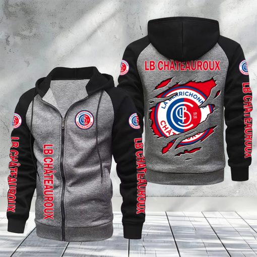 LB Châteauroux – Hoodie zippé raglan Nouveau Design Nouvelle édition