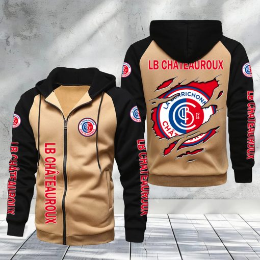 LB Châteauroux – Hoodie zippé raglan Nouveau Design Nouvelle édition LB Châteauroux – Hoodie zippé raglan Nouveau Design Nouvelle édition