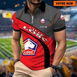 LOSC Lille – Polo à fermeture éclair Nouveau Design Avec Nom Personnalisé