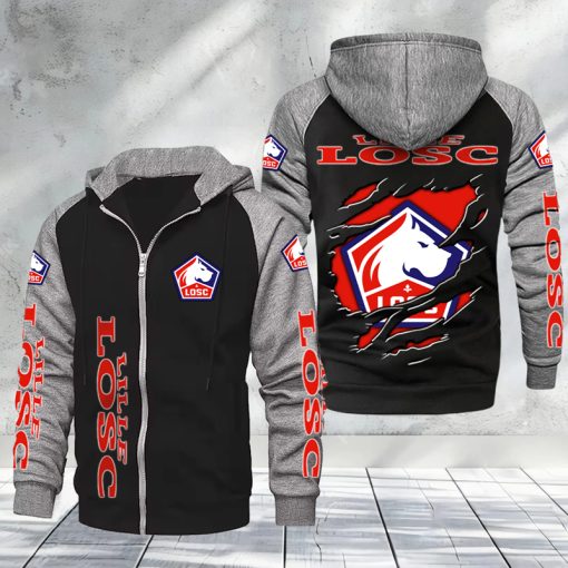 LOSC Lille – Hoodie zippé raglan Nouveau Design Nouvelle édition LOSC Lille – Hoodie zippé raglan Nouveau Design Nouvelle édition