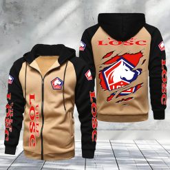 LOSC Lille – Hoodie zippé raglan Nouveau Design Nouvelle édition