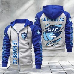 Le Havre AC – Hoodie zippé raglan Nouveau Design Nouvelle édition