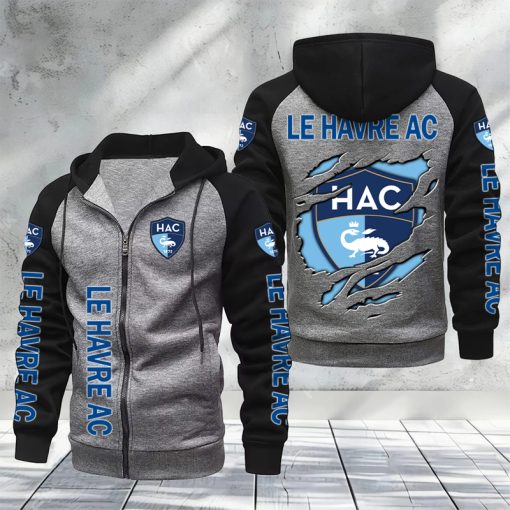 Le Havre AC – Hoodie zippé raglan Nouveau Design Nouvelle édition Le Havre AC – Hoodie zippé raglan Nouveau Design Nouvelle édition
