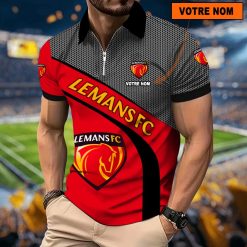Le Mans FC – Polo à fermeture éclair Nouveau Design Avec Nom Personnalisé