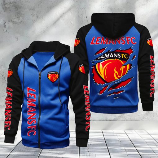 Le Mans FC – Hoodie zippé raglan Nouveau Design Nouvelle édition Le Mans FC – Hoodie zippé raglan Nouveau Design Nouvelle édition