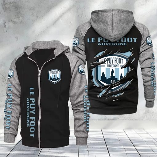Le Puy Foot 43 Auvergne – Hoodie zippé raglan Nouveau Design Nouvelle édition Le Puy Foot 43 Auvergne – Hoodie zippé raglan Nouveau Design Nouvelle édition