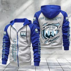 Le Puy Foot 43 Auvergne – Hoodie zippé raglan Nouveau Design Nouvelle édition