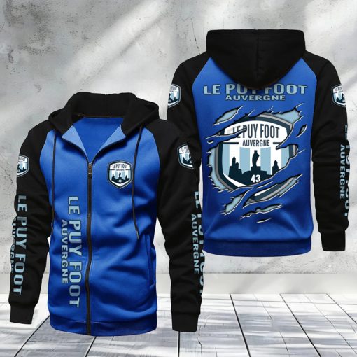 Le Puy Foot 43 Auvergne – Hoodie zippé raglan Nouveau Design Nouvelle édition Le Puy Foot 43 Auvergne – Hoodie zippé raglan Nouveau Design Nouvelle édition