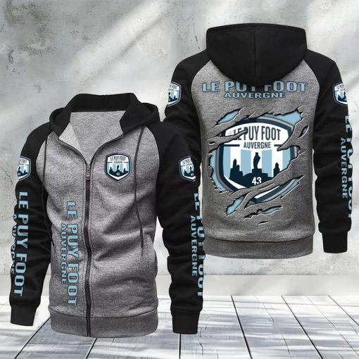 Le Puy Foot 43 Auvergne – Hoodie zippé raglan Nouveau Design Nouvelle édition Le Puy Foot 43 Auvergne – Hoodie zippé raglan Nouveau Design Nouvelle édition