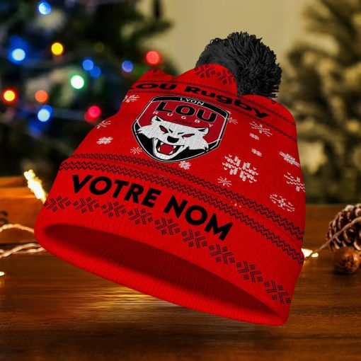 Lyon OU – Bonnet de Noël Nouvelle Version avec nom personnalisé