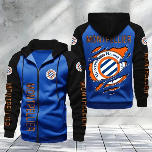 Montpellier HSC – Hoodie zippé raglan Nouveau Design Nouvelle édition Montpellier HSC – Hoodie zippé raglan Nouveau Design Nouvelle édition