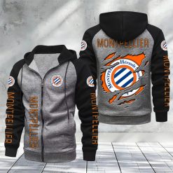 Montpellier HSC – Hoodie zippé raglan Nouveau Design Nouvelle édition
