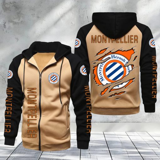 Montpellier HSC – Hoodie zippé raglan Nouveau Design Nouvelle édition Montpellier HSC – Hoodie zippé raglan Nouveau Design Nouvelle édition